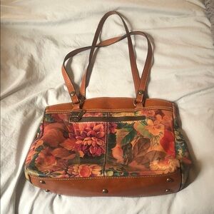 Floral Leather Tote Bag